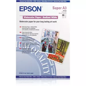 Watercolor Paper Epson Radiant White A3+ 190g/m² 20 Sheets