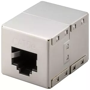 Network Cable Goobay RJ45 Modular Coupler CAT 5e Flat Silver