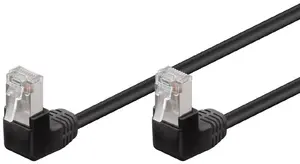 Goobay CAT 5e Patch Cable, F/UTP, 2x 90° Angled RJ-45 Connectors, 3 m, Black