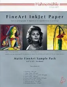 Matēta gluda papīra Testpack Hahnemühle A4 – Digital FineArt paraugi