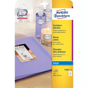 Glossy labels Avery C6080-10