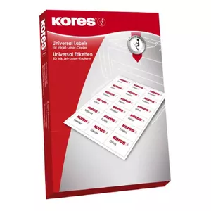 Neadhezīvā etiķete Kores E10548.500 500 gab Baltā Taisnstūrī