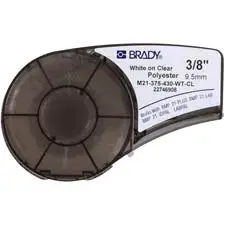 Self-adhesive printer label Brady 139748, polyester, 6.4 mm x 0.953 mm, black on white