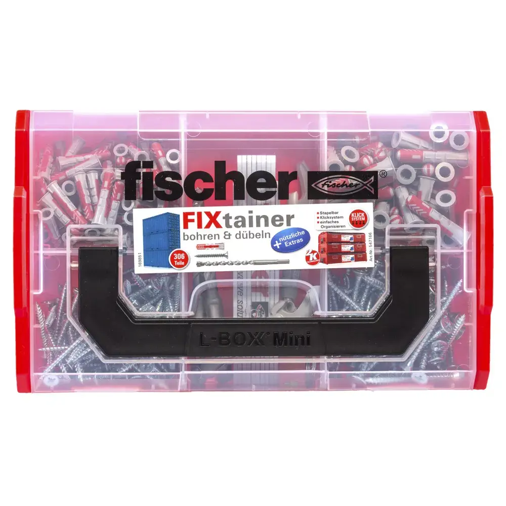Skrūvju un sienu dībeļu komplekts Fischer FIXtainer 306 Photo 4