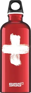 Water bottle Sigg Swiss Hiking 600 ml aluminium, red, 215 mm height, 7.1 cm diameter