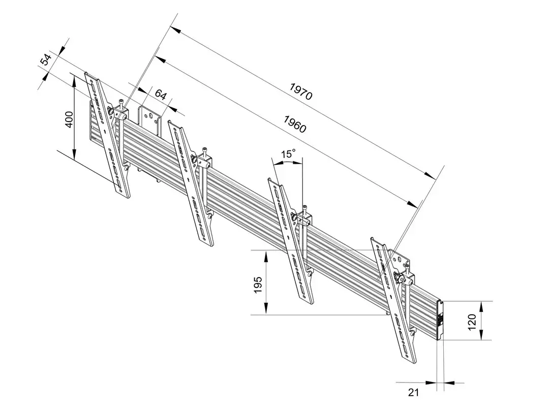 Sienas stiprinājums Multibrackets M Wallmount Pro MBW2U Tilt Black Photo 9