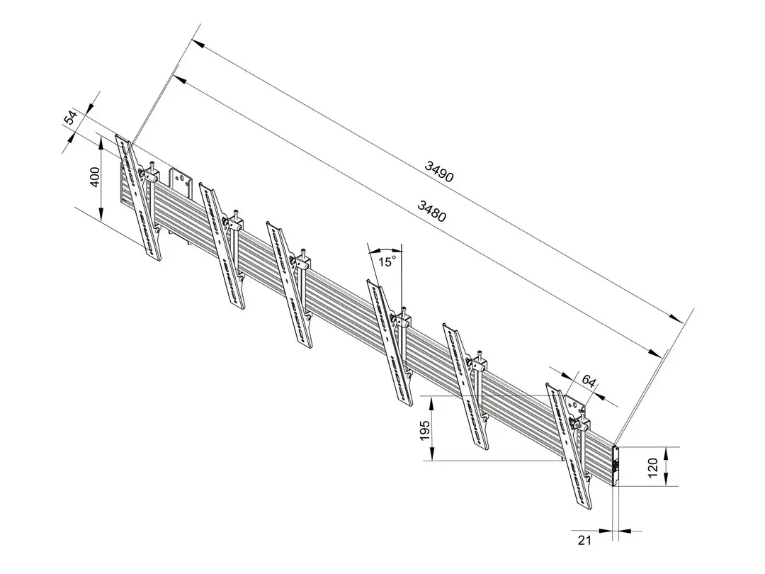 Sienas stiprinājums Multibrackets M Wallmount Pro MBW3U Tilt Black Photo 9