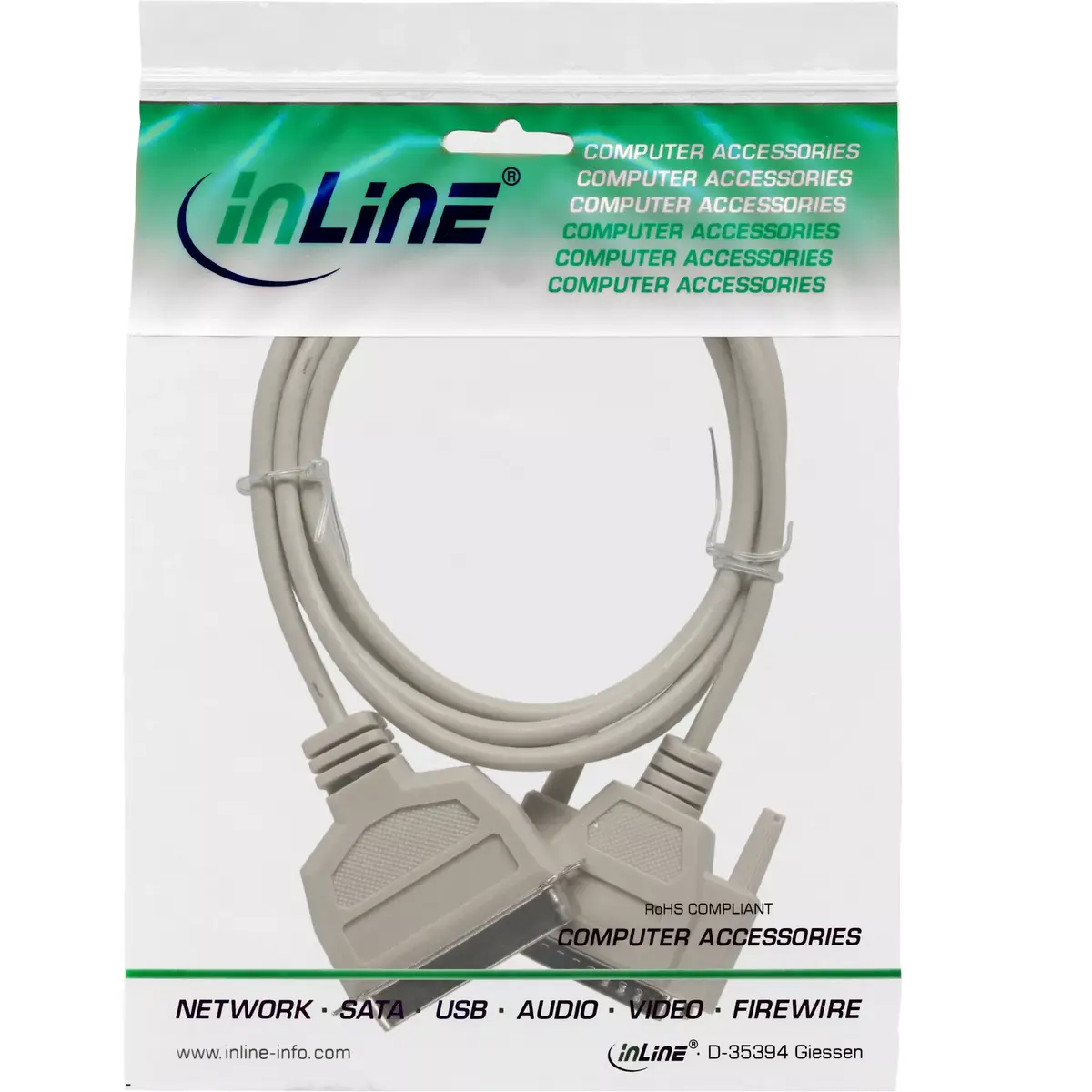 InLine printer cable Bi-Directional 25 Pin D-Sub to 36 Pin Centronics Photo 2