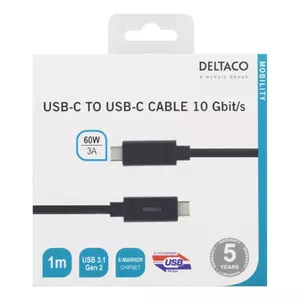 USB Cable Deltaco USBC-1122M 1m White