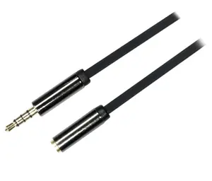 DELTACO AUD-150 3.5mm Male to 3.5mm Female 4-pin Audio Extension Cable 0.5 m Black