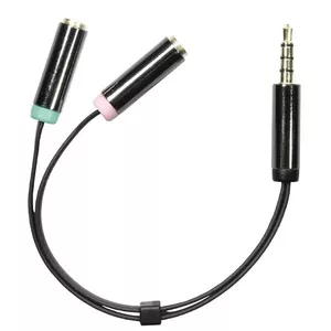 Audio Cable Deltaco AUD-201 0.1m 3.5mm 2 x 3.5mm Black