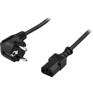 Deltaco DEL-109 power cable Black 2 m CEE7/7 C13 coupler