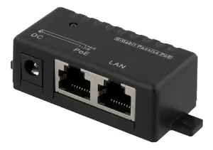 Deltaco POE-109 PoE adapteris Gigabit Ethernet 48 V melns
