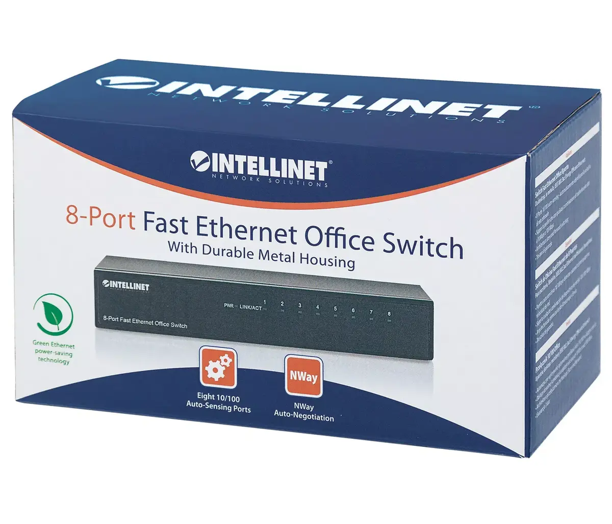 Slēdzis, Intellinet 8-Port Fast Ethernet, 523318 Photo 7