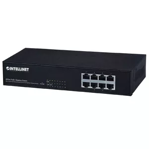 Switch, Intellinet 8-Port Fast Ethernet PoE+ Switch, 8 x PoE ports, 1.6 Gbit/s