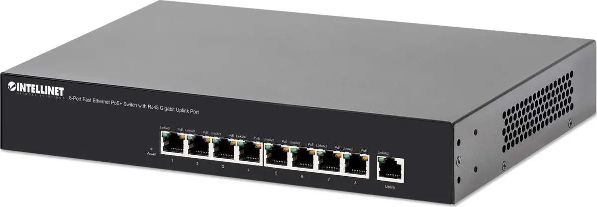 Slēdzis, Intellinet 8-Port Fast Ethernet PoE+ Switch, 560764 Photo 5