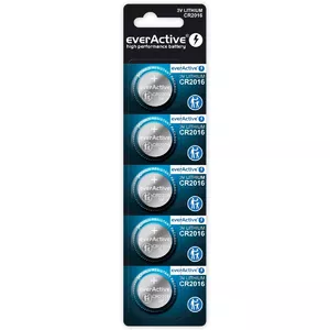 Button/coin single-use battery everActive CR2016 3V, CR20165BL pack of 5