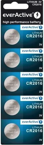 everActive CR2016 single-use 3V button battery, pack of 5 Photo 3