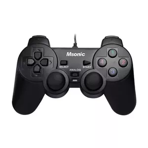 Gamepads MSONIC MN3329BK — vadu USB kontrolieris priekš PC, ergonomisks izkārtojums