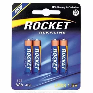 Baterijas ROCKET AAA (LR03) sārmainas 1.5V — 4 gab.