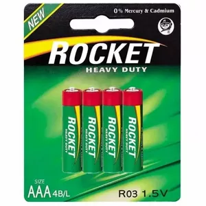 Battery AAA ROCKET R03 (LR03) 1.5V — Pack of 4, Blister