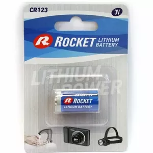 Akumulators ROCKET CR123 viena gab. — litija CR123 foto/blyskai, 3 V