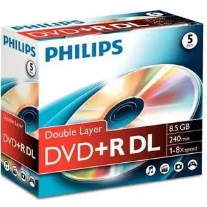 Philips 8710895992114 kompaktdisks DVD 8,5 GB DVD+R DL 5 pcs