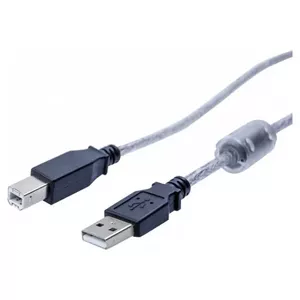 USB 2.0 cable Exertis Connect Tecline 532535 — USB A to USB B, 2 m, transparent, gold-plated contacts