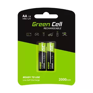 Rechargeable battery Green Cell GR06 AA NiMH 1.2 V 2000 mAh, 2 pcs, 50.5 mm