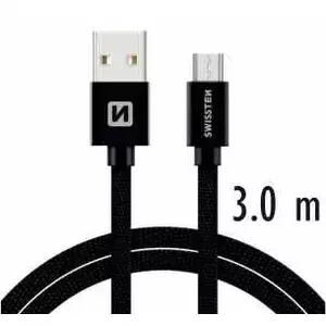 USB Micro Cable SWISSTEN SW-QU-MICR-USB-3.0-BK, 3 m, Quick Charge and Data