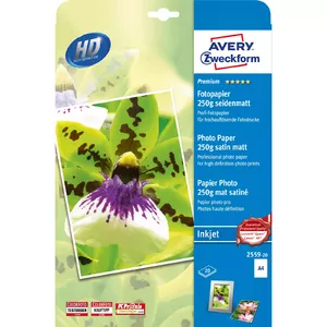 Tintes papīrs Avery Premium A4 250g Balts Satīna-matēts