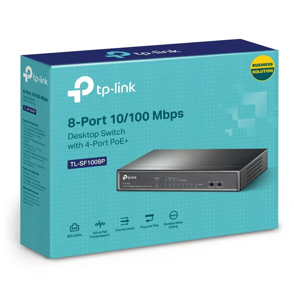 Neadministrējams slēdzis TP-Link TL-SF1008P 8-Port 10/100Mbps Photo 4