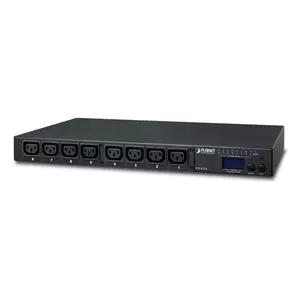 Распределитель питания PLANET IPM-8220 8x C13, управляемый PDU, 1U, 100–240 В, 16 А, мониторинг тока, чёрный