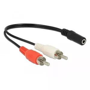 DeLOCK 85806 audio kabelis 0,2 m 2 x RCA 3.5mm Melns, Sarkans, Balts