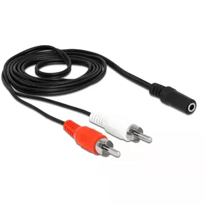 Аудиокабель DeLOCK 85808 1.4м 2xRCA 3.5мм Черный Красный Белый