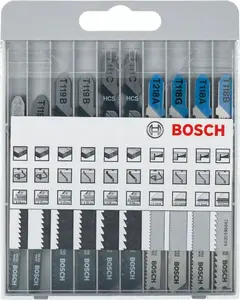 Bosch 2607010148 Carbide Jigsaw Blade Set for Chipboard and Metal 10 Pieces