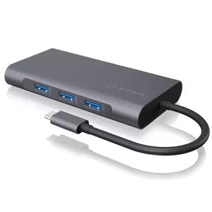 ICY BOX IB-DK4040-CPD Vadu USB 3.2 Gen 1 (3.1 Gen 1) Type-C Antracīts, Melns