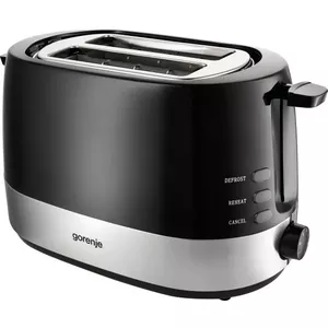 Toaster Gorenje T850BK — 2-slice, 850 W, Black/Silver, 307×167 mm