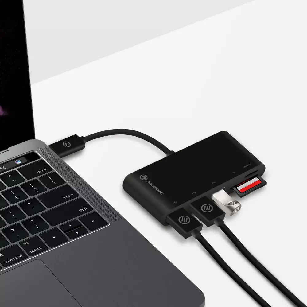 USB-C Multi Card Reader & 3 Port USB Hub ALOGIC UC3ACR Photo 2