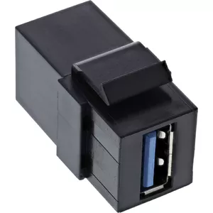 InLine USB 3.1 Snap-In module USB-A F/F 90° angled black housing