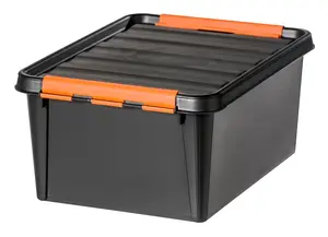 SmartStore PRO 15 Storage Box, 14 Liters, Black, with Clip Locks