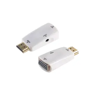 Kabeļa dzimuma mainītājs S/CONN 10-01001 HDMI Type A VGA D-Sub 3.5mm Balts