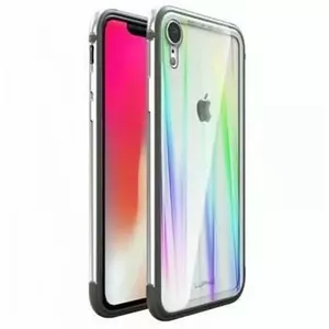 Aizsargvāks Luphie iPhone XR — alumīnija rāmis ar TPU aizmuguri, sudraba
