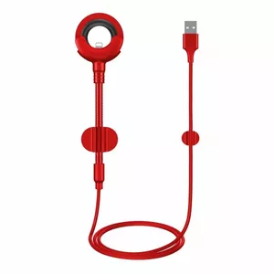 USB data cable Baseus O-type 8‑pin 0.8 m Red for charging and data transfer
