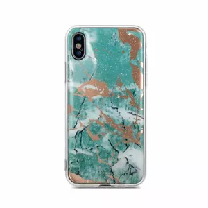 Чехол iLike для iPhone X / iPhone XS — зелёный мрамор