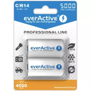 Rechargeable NiMH cylindrical battery everActive EVHRL14-5000, 1.2 V, 2 pcs, 51.5 mm height