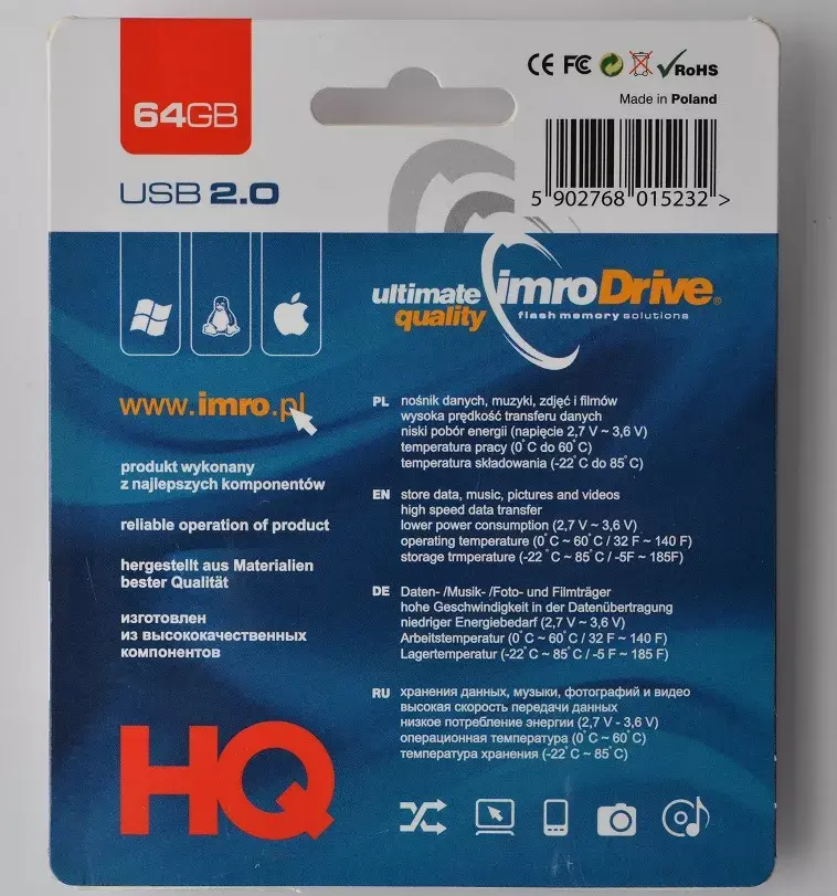 USB флеш-накопитель IMRO BLACK/64GB Photo 2