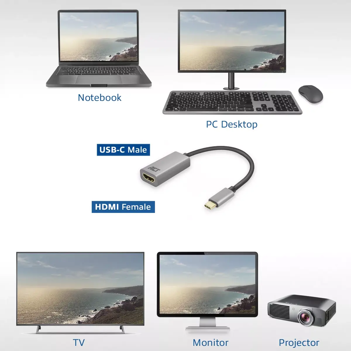 USB-C uz HDMI adapteris ACT Photo 4