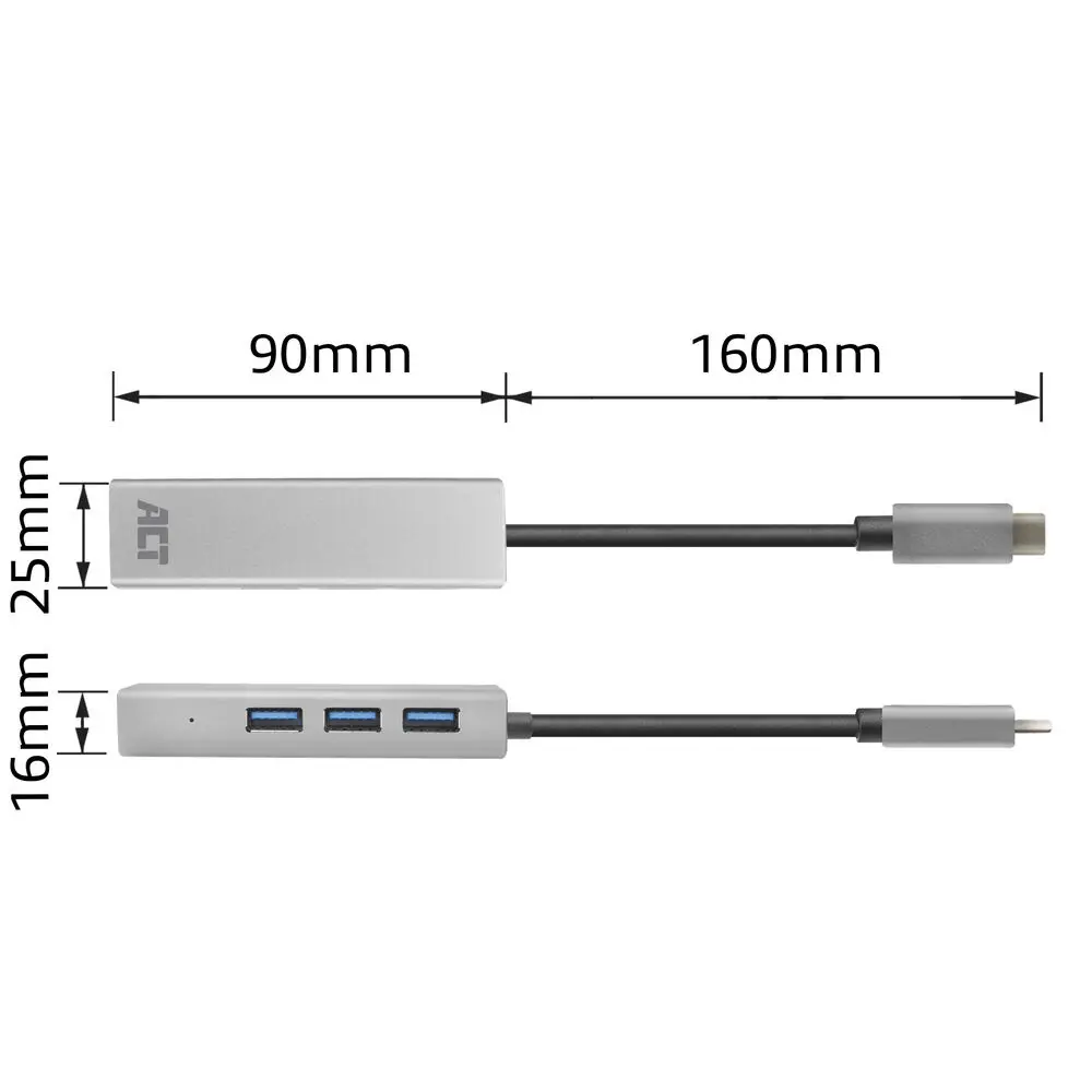USB-C хаб ACT AC7055 с Gigabit Ethernet и 3x USB-A Photo 13