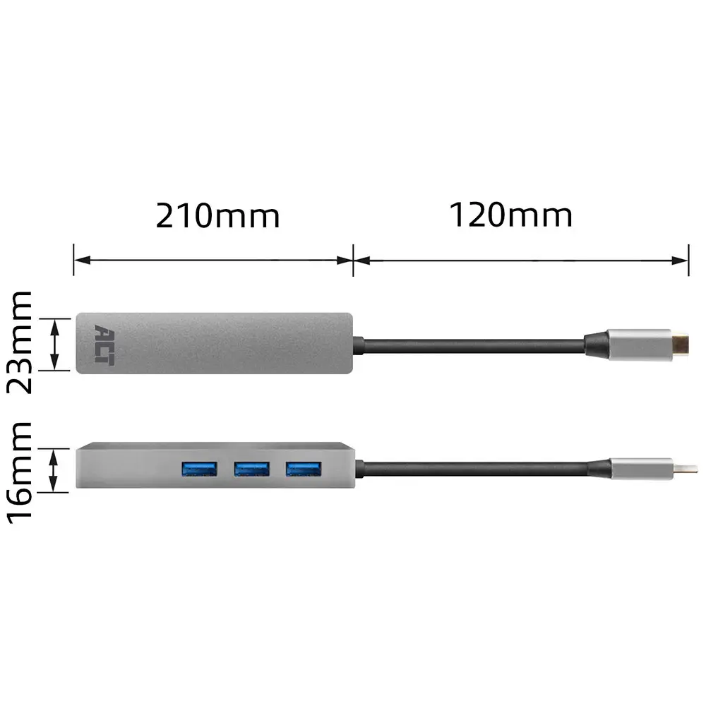 USB-C хаб ACT AC7055 с Gigabit Ethernet и 3x USB-A Photo 15